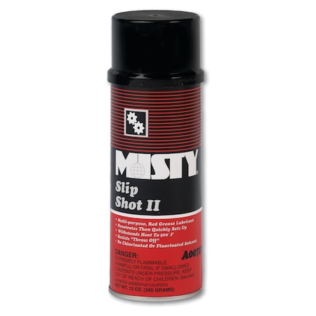 Misty Slip Shot II Multipurpose Spray Lubricant, Aerosol Can, 12oz, PK12 1003073